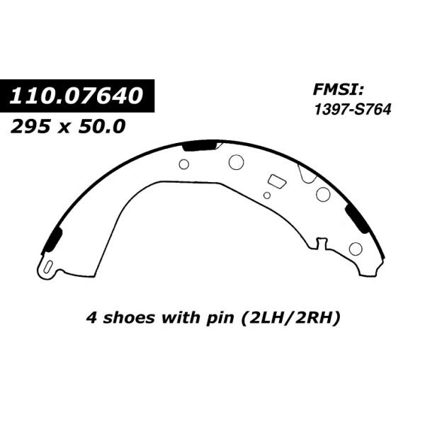 Centric Parts Centric Brake Shoes, 111.07640 111.07640 - main